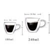 Anti-scald Heart Shaped Glass Cup Double Walled Insulated Glass Coffee Mug Double Wall Glass Clear Unique Insulated with Handle