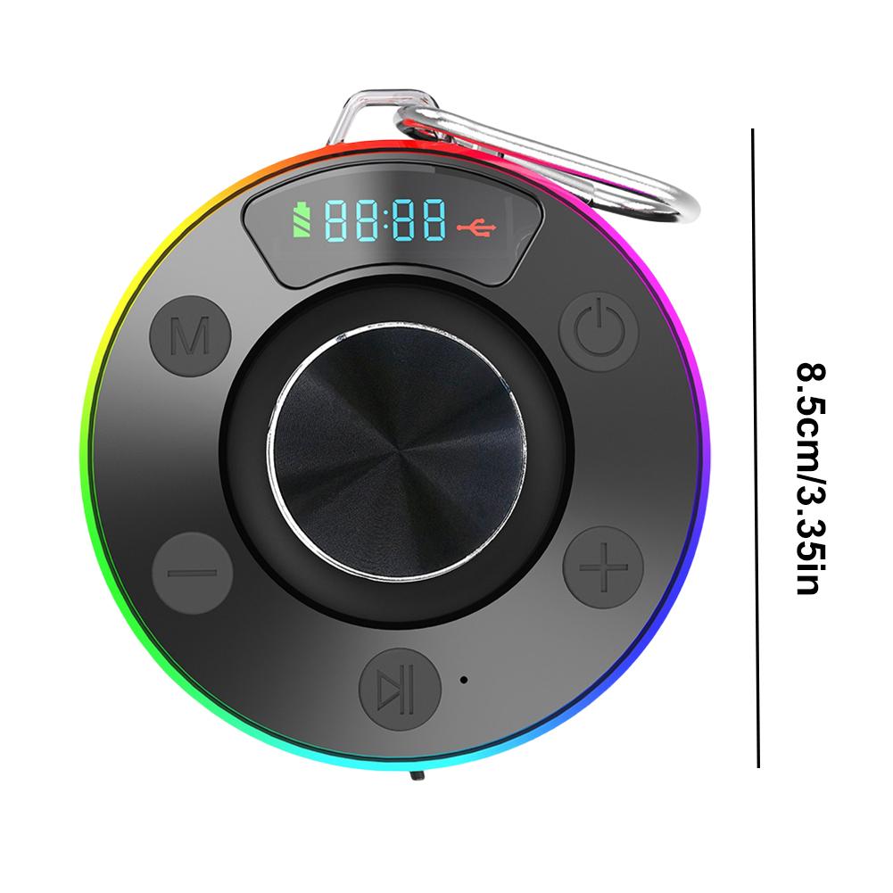 Bluetooth-Compatible 5.3 Shower Speaker IPX7 Waterproof Portable Wireless Speaker with Suction Cup FM Radio for Outdoor