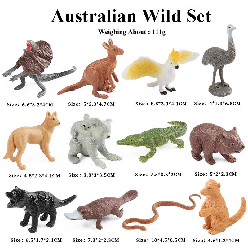 Oenux Montessori Toy Wild Farm Dinosaur Ocean Cat Animals Model Action Figure Zoo Figurines Cute Miniature Education Kid Gift