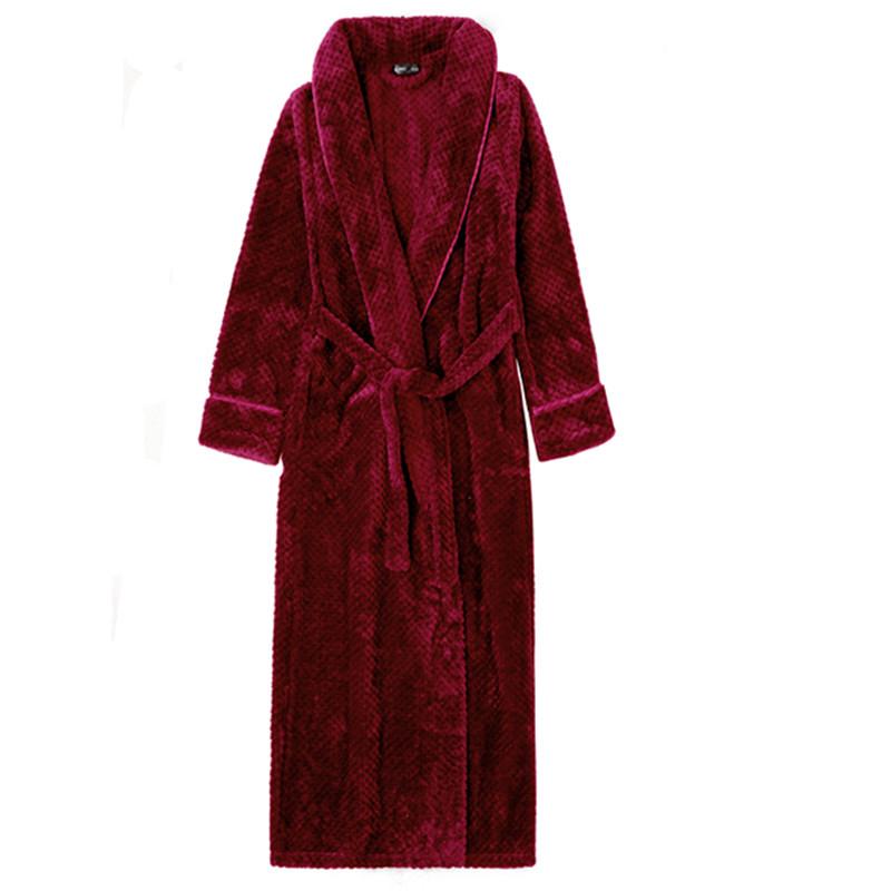 Women's and Men's Thick Flannel Morning Robe for Autumn/Winter Home Wear