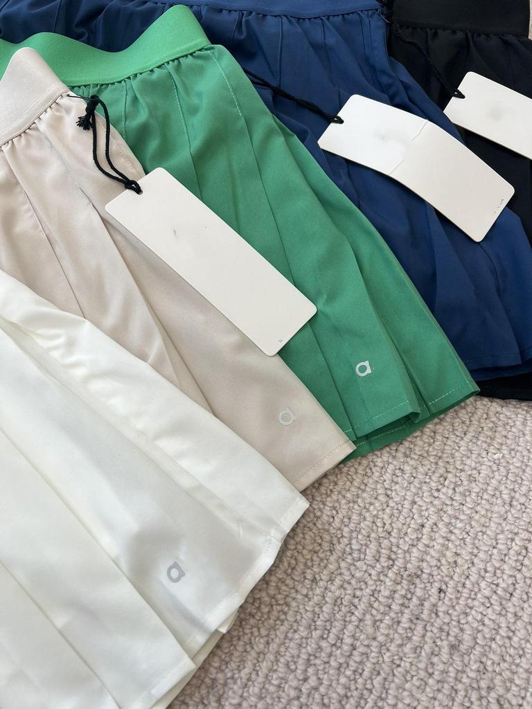 ALO Women's Summer High-Waist Tennis Skirt - Yoga, Golf, Anti-Exposure, Pleated, Quick-Dry Sports Skort