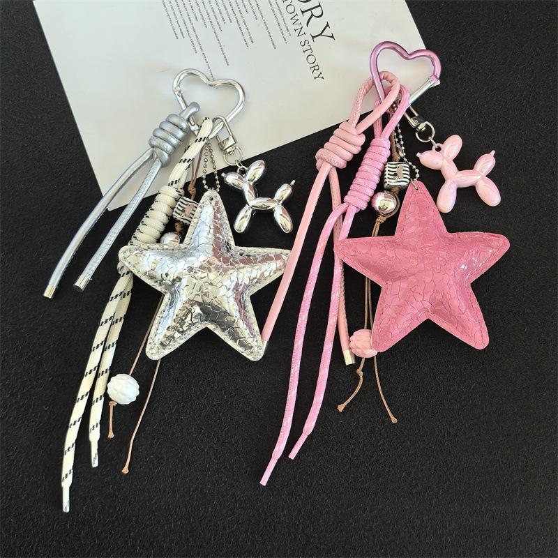 Korean Five-Pointed Star Luxury Keychain Charm