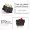 1PCS KCD3 40.3X33.3mm 9 Pin 2 Position Power Rocker Switch With Red Ligh 3 Way Black Triple Switch ON-OFF/ON-ON 16A/30A 250VAC