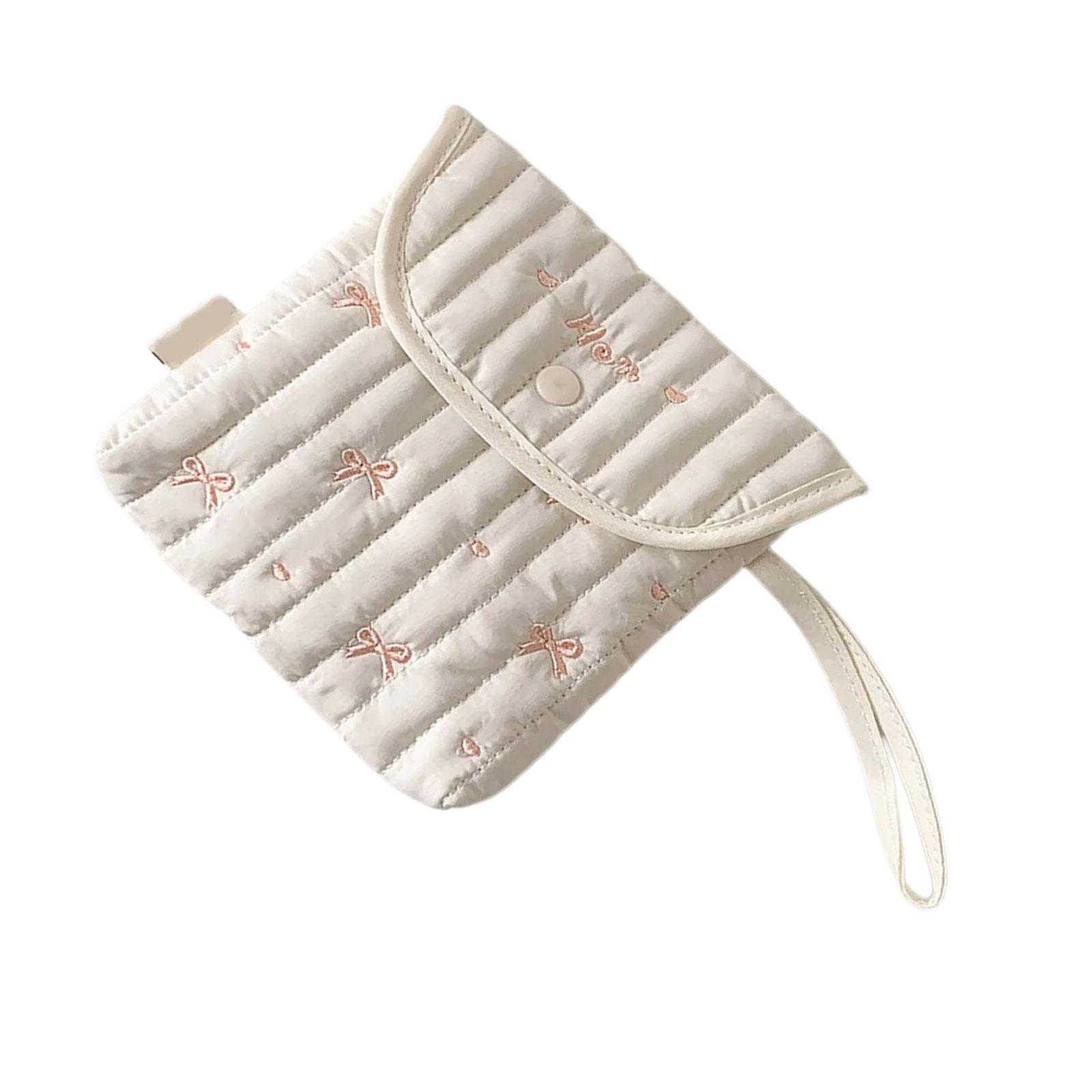 

Милый мультяшный вышитый бантик Менструальная сумочка Сумка для хранения Женские аксессуары Сумка для хранения Дорожный косметический органайзер C