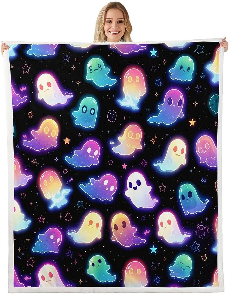 Merry Christmas Fleece Blanket for Kids Boys Girls Xmas Gnome Santa Claus Sherpa Blanket, Happy New Year Blanket Festival Themed