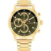 Tommy Hilfiger Relógio Masculino de Quartzo Dourado em Aço Inoxidável com Mostrador Verde Rocky 1792216