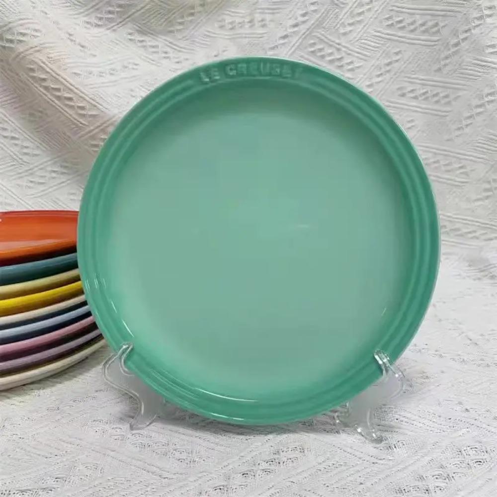 French Rainbow Underglaze Color Plate Vegetable 9-inch Ceramic 7-inch Vegetable PlateRainbow Color Western Food Trays