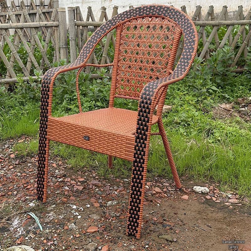 Breathable High Back Rattan Chair for Outdoor & Indoor Use - Waterproof, Sun Protection, Ideal for Balcony or Teahouse