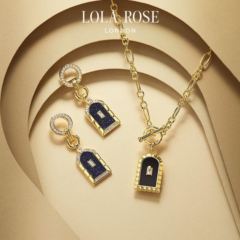 

Lola Rose Rolla Rose Arch Stud Earrings Women s New Niche Style Mild Luxury Retro Birthday Gift Black Onyx-LR60512