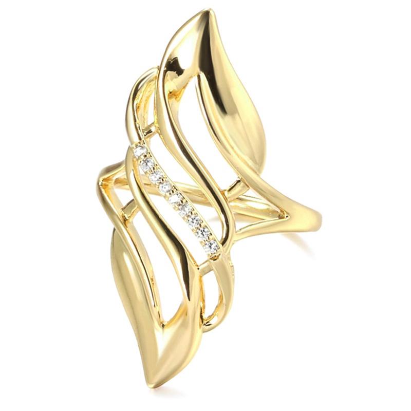 Huitan Hottest Geometric Shaped Finger Ring for Women Luxury Wedding Band Accessory Hollow Out Modern Fashion Design New Jewelry
