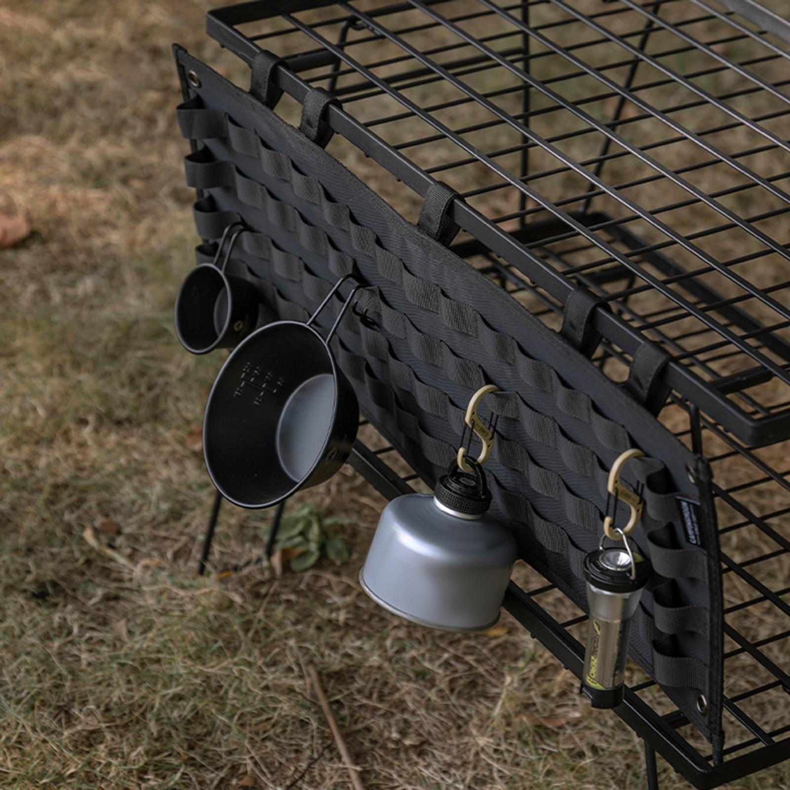 

Похідний столик Край кишенькової панелі Вантажний органайзер Економія місця Стелаж Задній бортик Сумка для зберігання збоку чорний