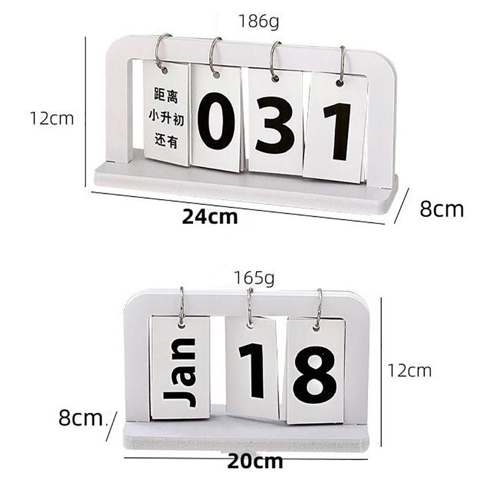 1Pcs Month Date Display Wooden Calendar Ornament Simple Craft Prop  Office Desktop Home Decoration