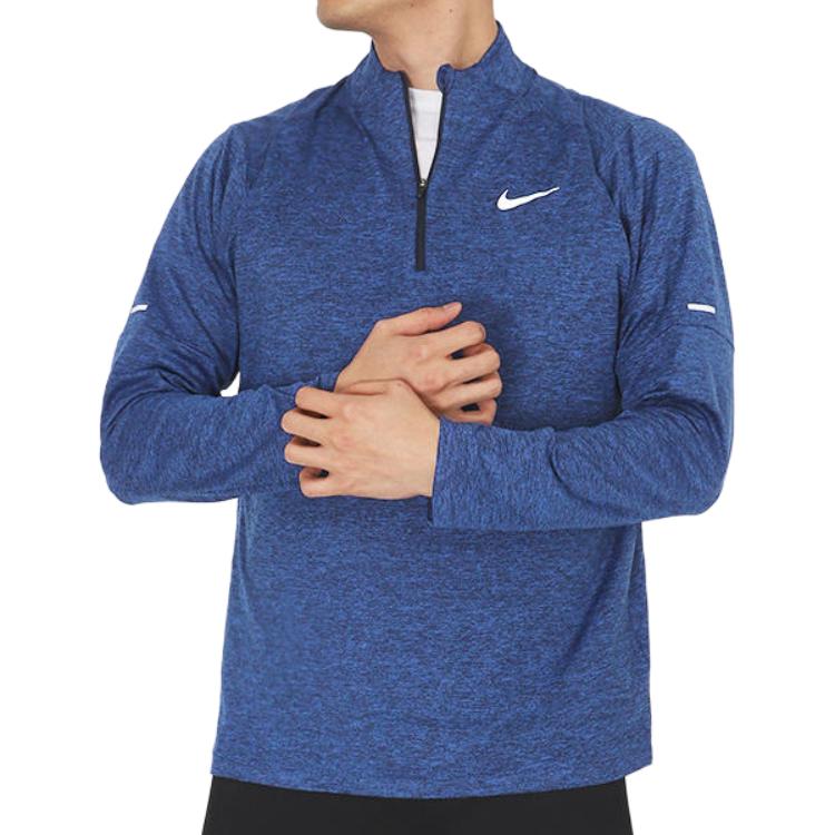 Nike T Shirts Men's Dark Blue Crew Neck Moderate Straight Fit DD4757-451