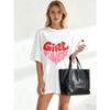 Oversized T Shirt Black Girl Power Print Graphic Tee For Casual Wear And Everyday Style