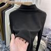 Trendy Women's Slim-Fit Brushed Fleece Mid-Neck Top for Spring/Winter 2026
