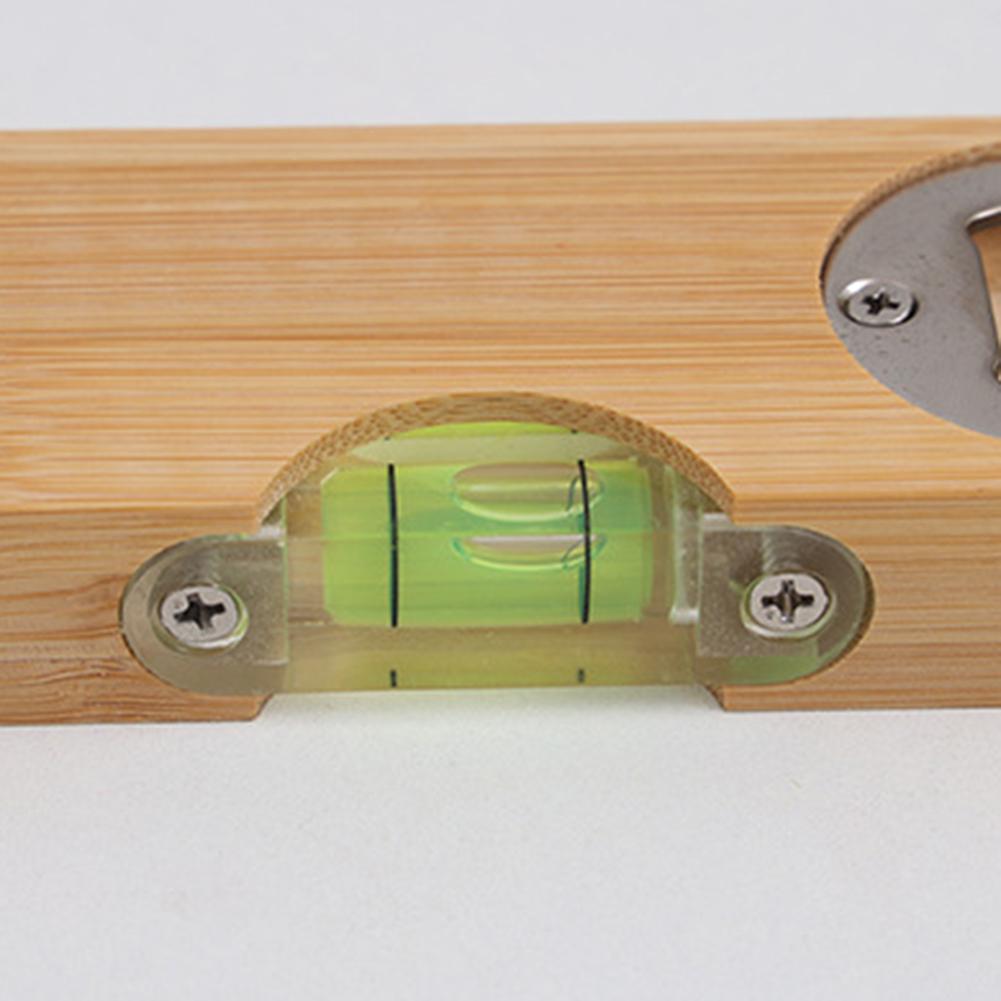 2 in 1 Bottle Opener Spirit Level Wooden Bottle Opener Dad Tool DIY Bottle Opener Level with Wooden Opening For Bar Restaurant