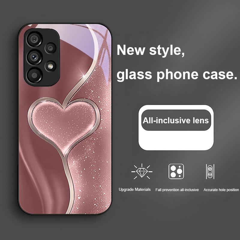 Verde Gradiente Amor Prateado Para Samsung Galaxy Note 10 Plus S20 21 FE S23 Ultra S8 9 A70 72 73 50 51 52 53 Capa de Vidro para Celular