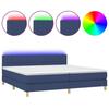 Exclusive House - Bed Slatted Base and Mattress and Blue LED 200x200 Cm Fabric