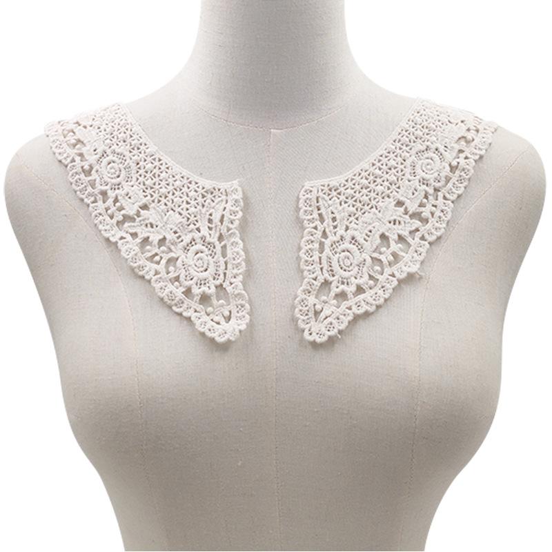 1pcs Pretty Flower Neck Neckline Cotton Collar Lace Trim Lady Dress Decoration