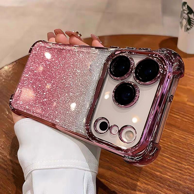 iphone17promax Case Luxury Shiny Cover For iphone 17 pro max air Clear Soft Silicone Shockproof Phone Cases iphone17pro Gift