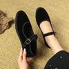 Fashion Velvet Mary Jane Shoes Women Casual Streetwear Ballet Flats Pumps Female Solid Color Loafers for Office Ladies Working