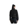 Calvin Klein Solid Color Minimalist Embroidered Letter Stand Collar Fleece Short Sweatshirt Women Sweatshirt Space-Black 4WF3W327001