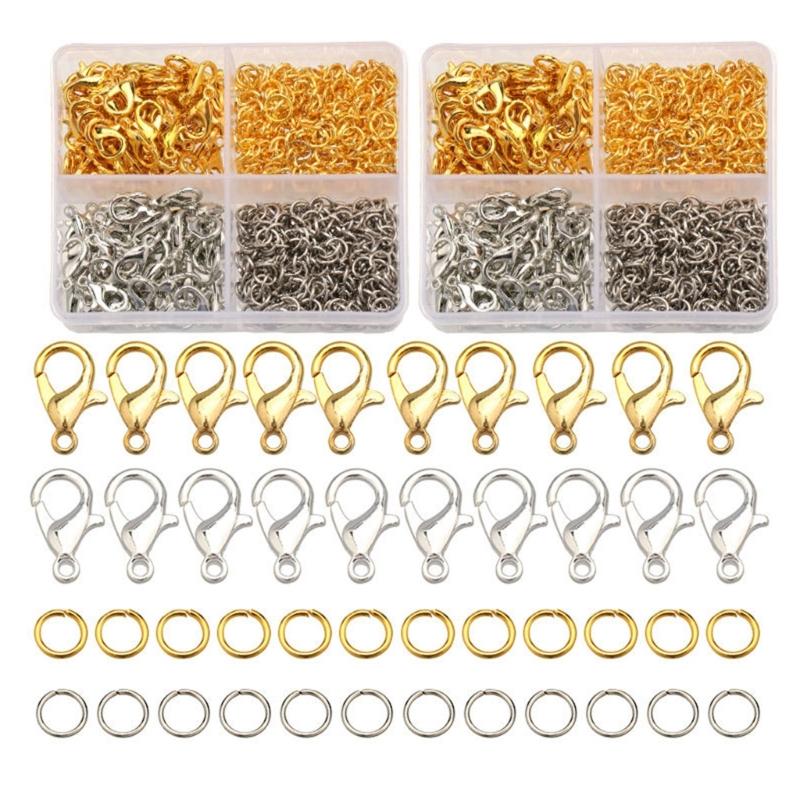 Keyring with Chain Lobster Claws Clasps And Jump Rings Set For Jewelry Making