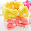 Dot Bows Headband Women Coral Fleece Knot Elastic Hairband Solid Hair Ties Girls Accesories Wash Face Makeup Head Wrap Bandage