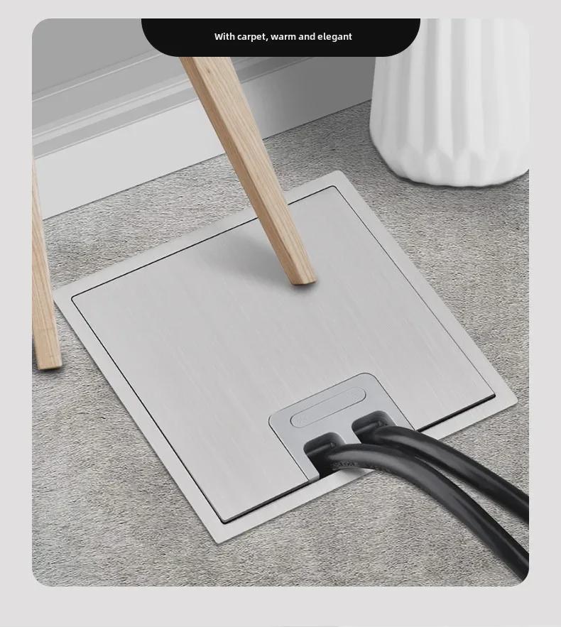 Stainless Steel Concealed Waterproof Floor Socket with Marble Finish