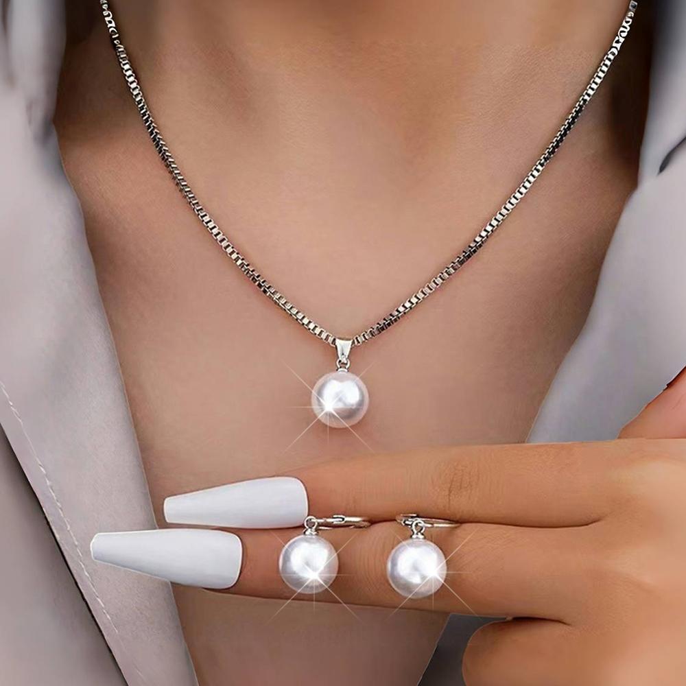 4pcs Rhinestone Zircon Set Including Necklace, Earrings, Ring, Vintage Elegant Necklace Adorned With Faux Zircons In Petals Spri