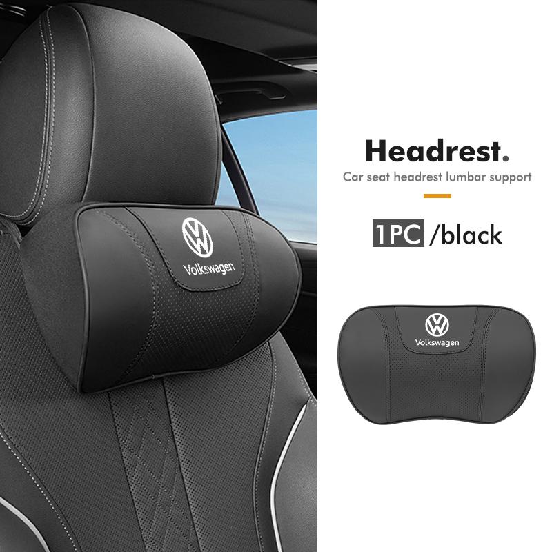 Valve Stems Caps For Volkswagen VW Car Back Pillow Napa Leather Memory Cotton Headrest Lumbar Support Scirocco Passat Polo B5 B6 QQ2