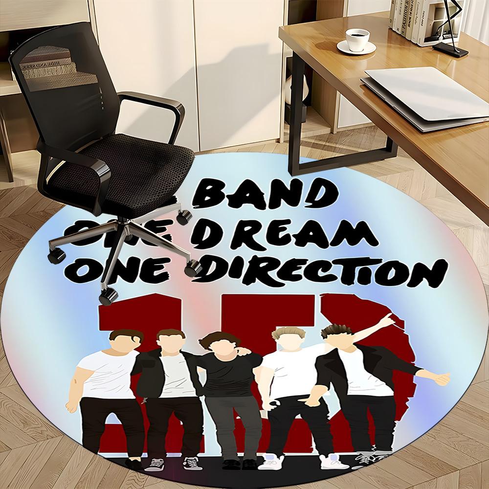 1pc One Direction Music Band Office Round Area Rug, Under Office Chairs Bedroom Living Room Home Decor a1016294