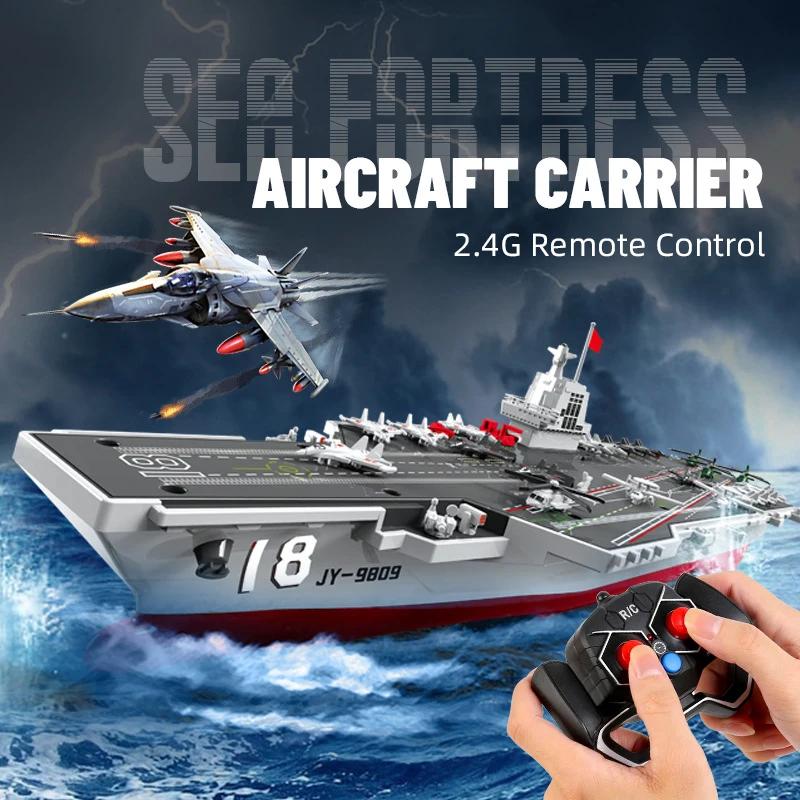 Non-Toxic S19 High-Speed Electric Remote Control Ship 2.4G Rc Aircraft Carrier Diy Assembly Warship Model Children'S Toys For Kids Gifts