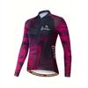 Women's Quick-Dry Rose Red Camo Cycling Jacket - Breathable, Long Sleeve Outdoor Sports Top, Outdoor Cycling Top