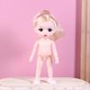 1 Set Nude Doll 3D Simulation Eyes 13 Joint Black Long Hair 1/8 17Cm Doll Plastic Doll Head Toys With Gold Brown Hair Kids Gift