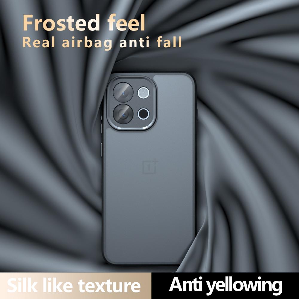 For OnePlus OnePlus 13T 5G Case Skin-Touch TPU+PC Matte Phone Shell,Transparent Black