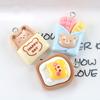 9PCS Resin Simulation Food Toys Toast Fried Eggs Bear Pendants for DIY Earrings Keychains Jewelry Making Decoration Accessories