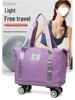 Expandable Waterproof Travel Bag with Universal Wheels and Dry/Wet Separation - Large Capacity for Students, Business, and Maternity Trips