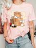 Adorable Chinese Dim Sum Womens T Shirt Steamer Basket Cartoon Dumpling Graphic Tee Short Sleeve Daily Street Ladies Tops