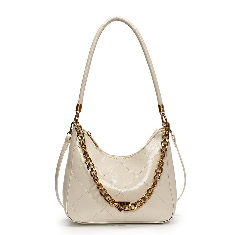 Rhombus Retro Small Bag Women's Autumn and Winter New Shoulder Underarm Bag High-grade Texture Commuter Messenger Pillow Bag