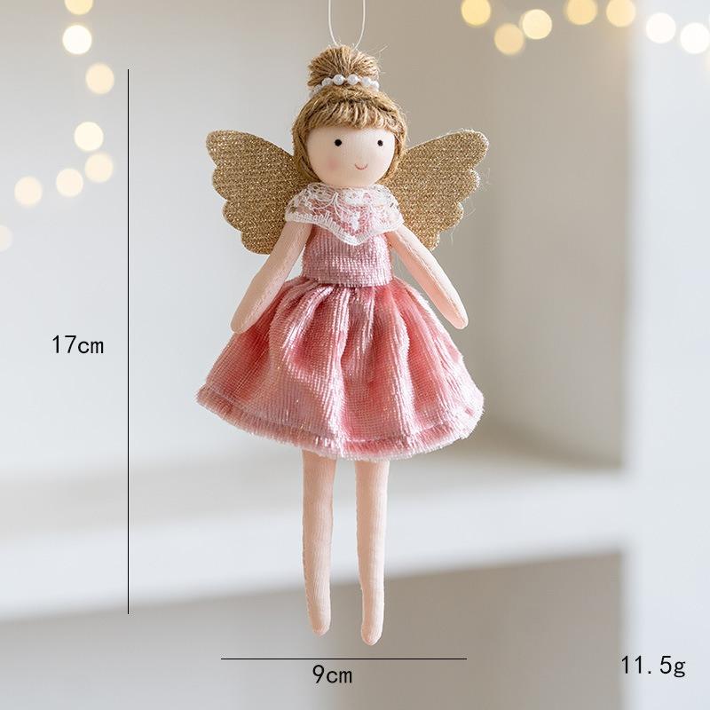 New Christmas Plush Angel Doll Pendant Ornaments Xmas Tree Hanging Decorations For Home Festive Party Decor 2025 New Year Gifts