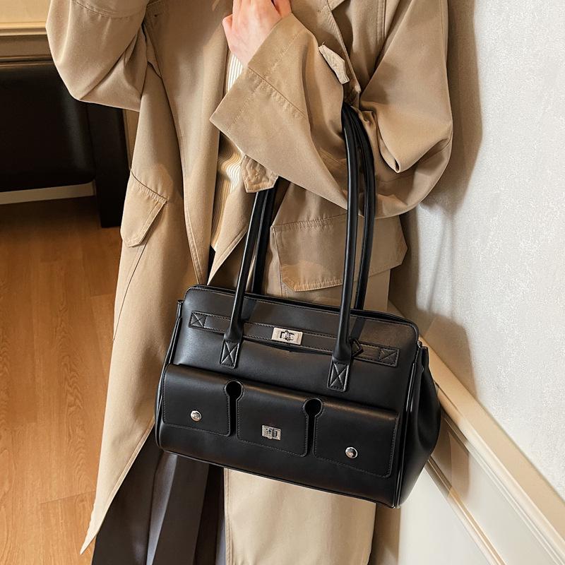 

Сумка-багет High-End Retro 2025: Простая, Стильная, Однотонная, Универсальная Большая Сумка через Плечо