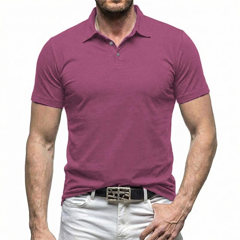 Summer New Style Lapel Daily Casual POLO Shirt Fashionable Men's Solid Color Short-sleeved T-shirt