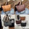 Trendy Solid Color Large Capacity Pu Tote Bag With Chain Decoration For Daily Commuting
