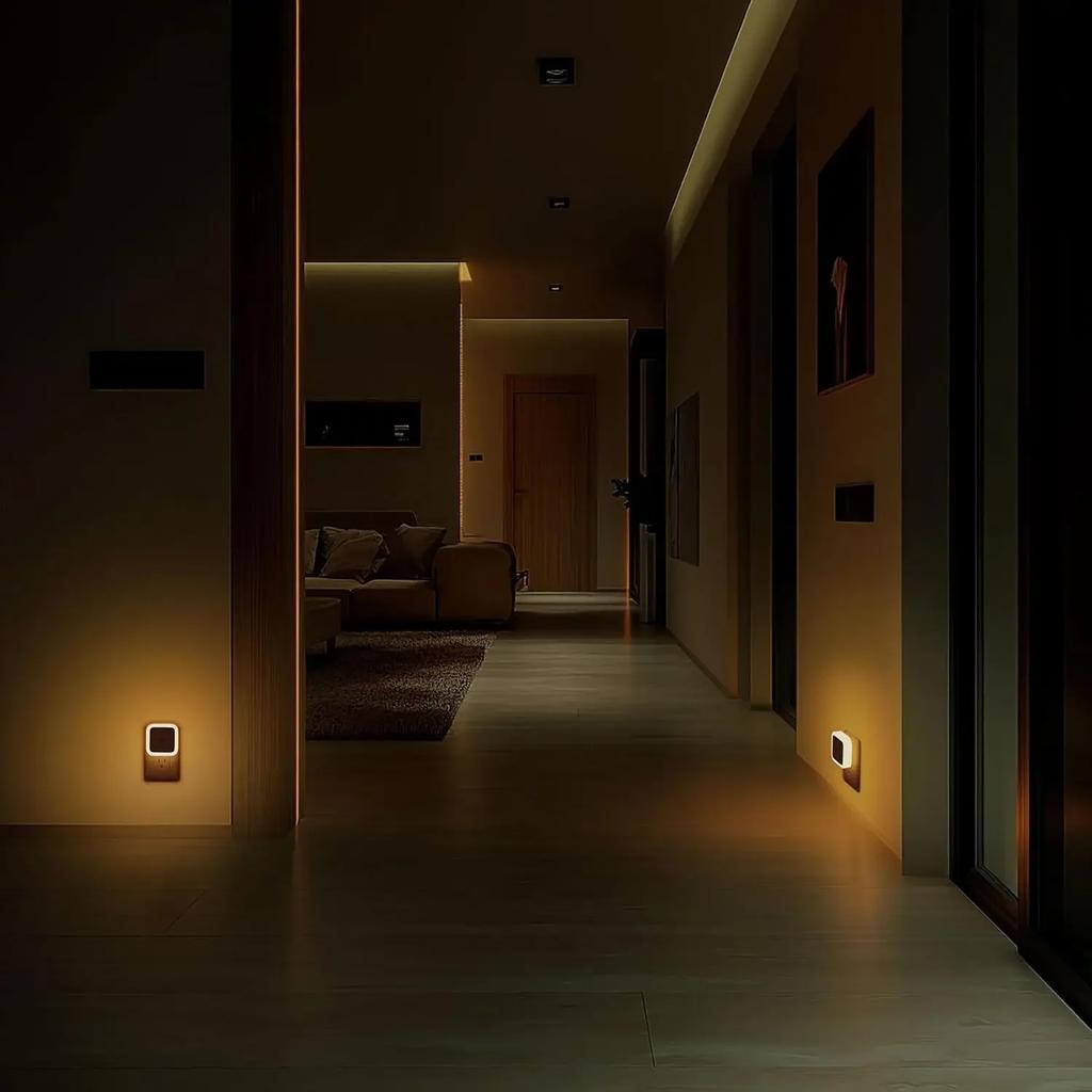 1-8pcs LED Night Lights Plug into Wall,Smart Dark Sensor Automatic Hallway Plug in Lights,Bedroom,Bathroom,Toilet,Stairs,Kitchen