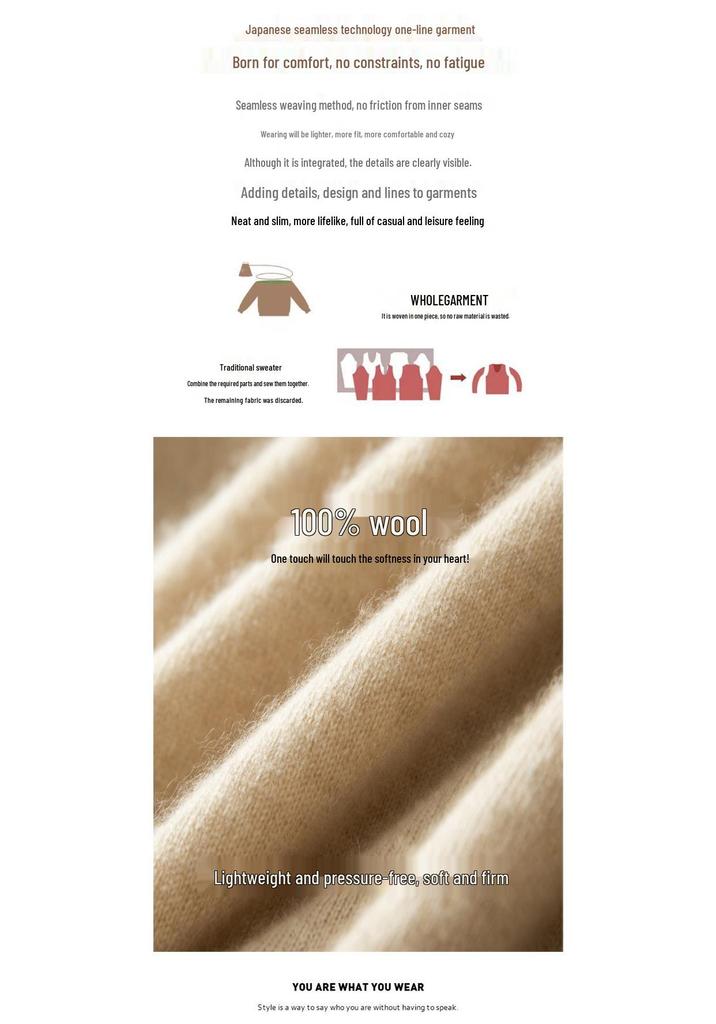 Women's Pure Wool Loose Knit Cardigan - Autumn Solid Color Sweater Top