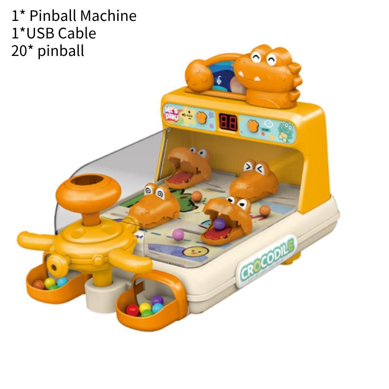 

Игрушка Пинбол Машина Крокодил Интерактивная Настольная Игра Свет Звук Подарок Детям оранжевый
