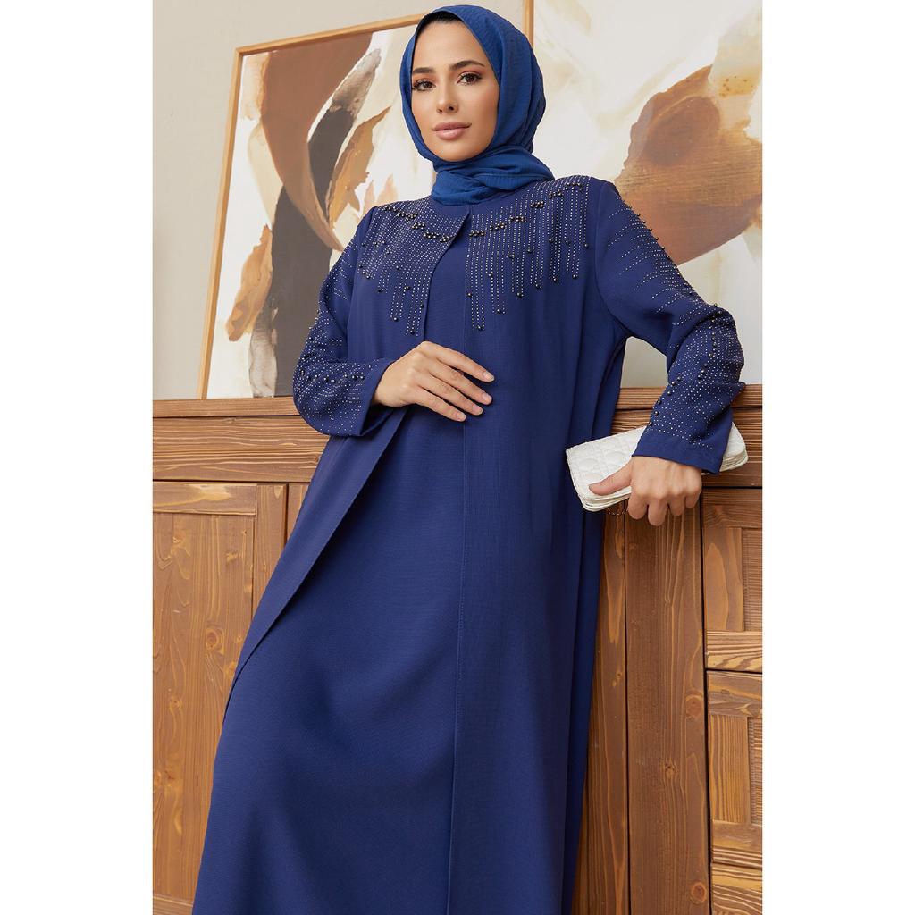 Serra-Abendkleid in großen Größen – Indigo