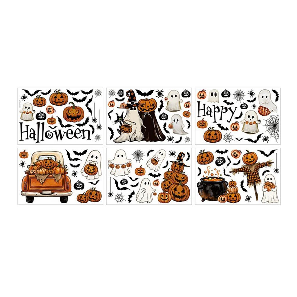 Static Cling Halloween Window Decals Scary Wall Stickers for Home Decor