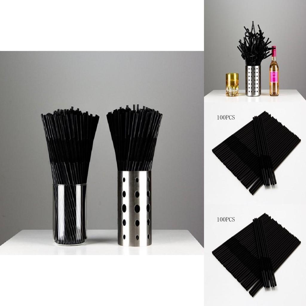 100 Stück Schwarze Knickhalme Ideal für Elegante Geburtstags- und Sommerparty-Getränkebedürfnisse